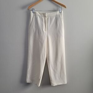 Tibi ivory ankle length straight trousers